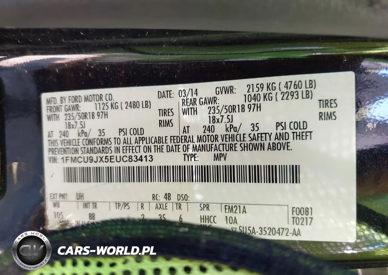 2014 Ford Escape Titanium VIN:1FMCU9JX5EUC83413 - 9