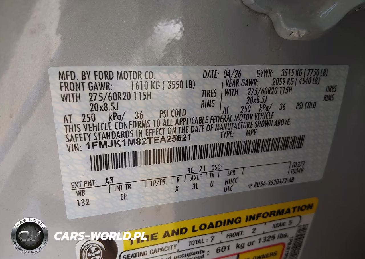 2026 Ford Expedition Max Platinum Max VIN:1FMJK1M82TEA25621 - 9