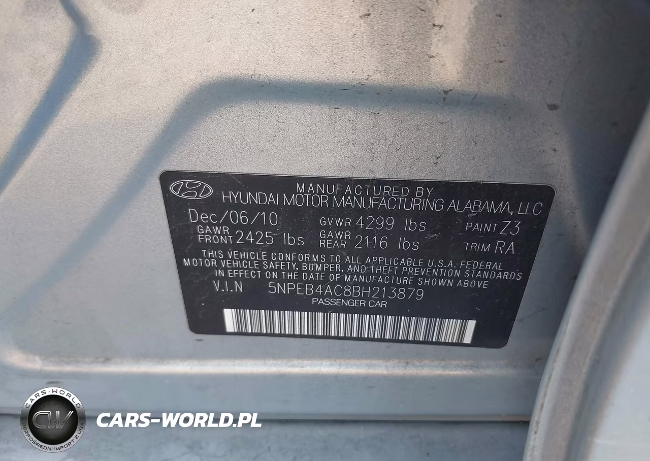 2011 Hyundai Sonata Gls VIN:5NPEB4AC8BH213879 - 9