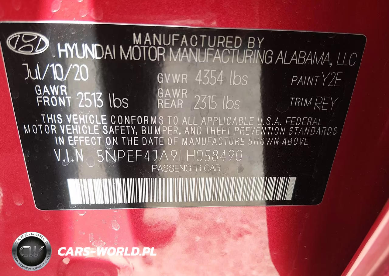 2020 Hyundai Sonata Sel VIN:5NPEF4JA9LH058490 - 9
