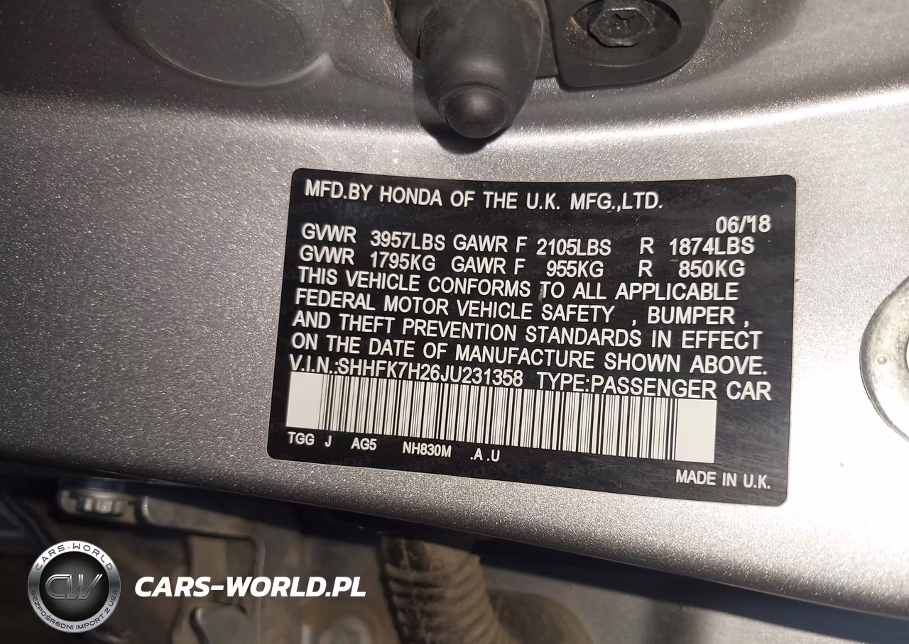 2018 Honda Civic Lx VIN:SHHFK7H26JU231358 - 9