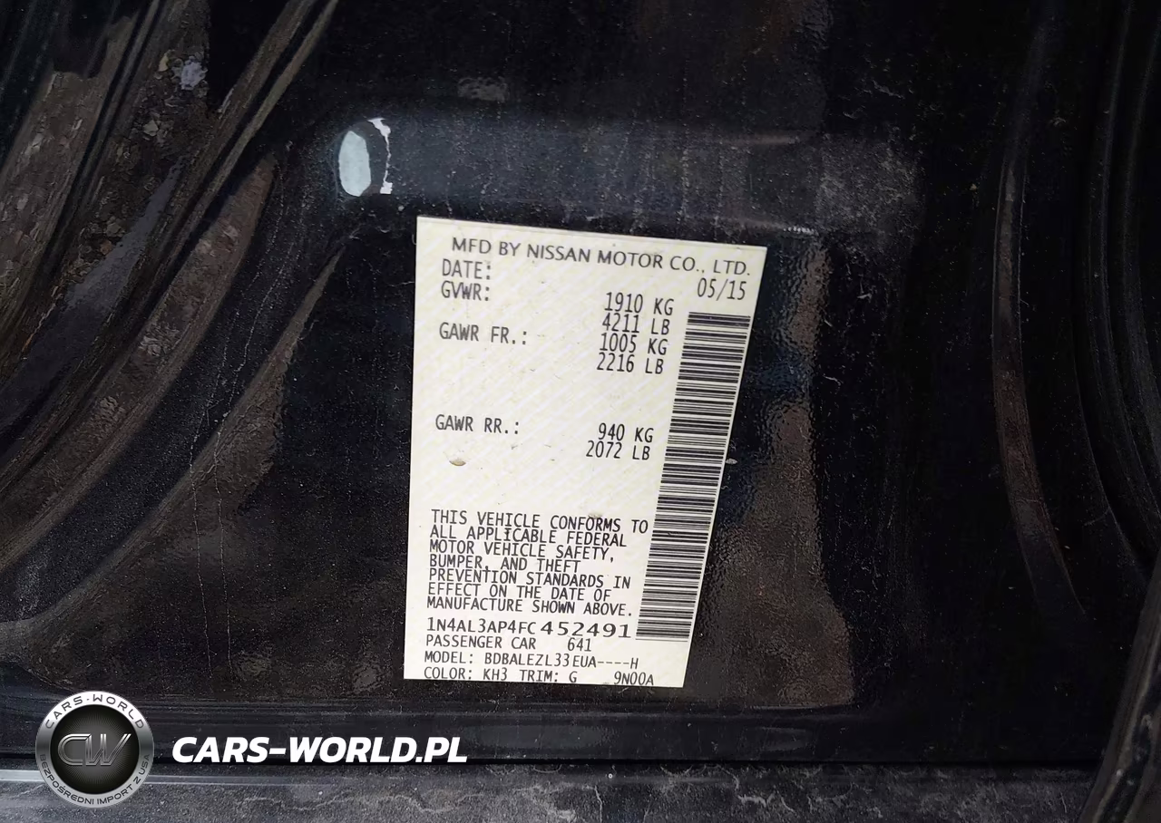 2015 Nissan Altima 2.5 S VIN:1N4AL3AP4FC452491 - 9