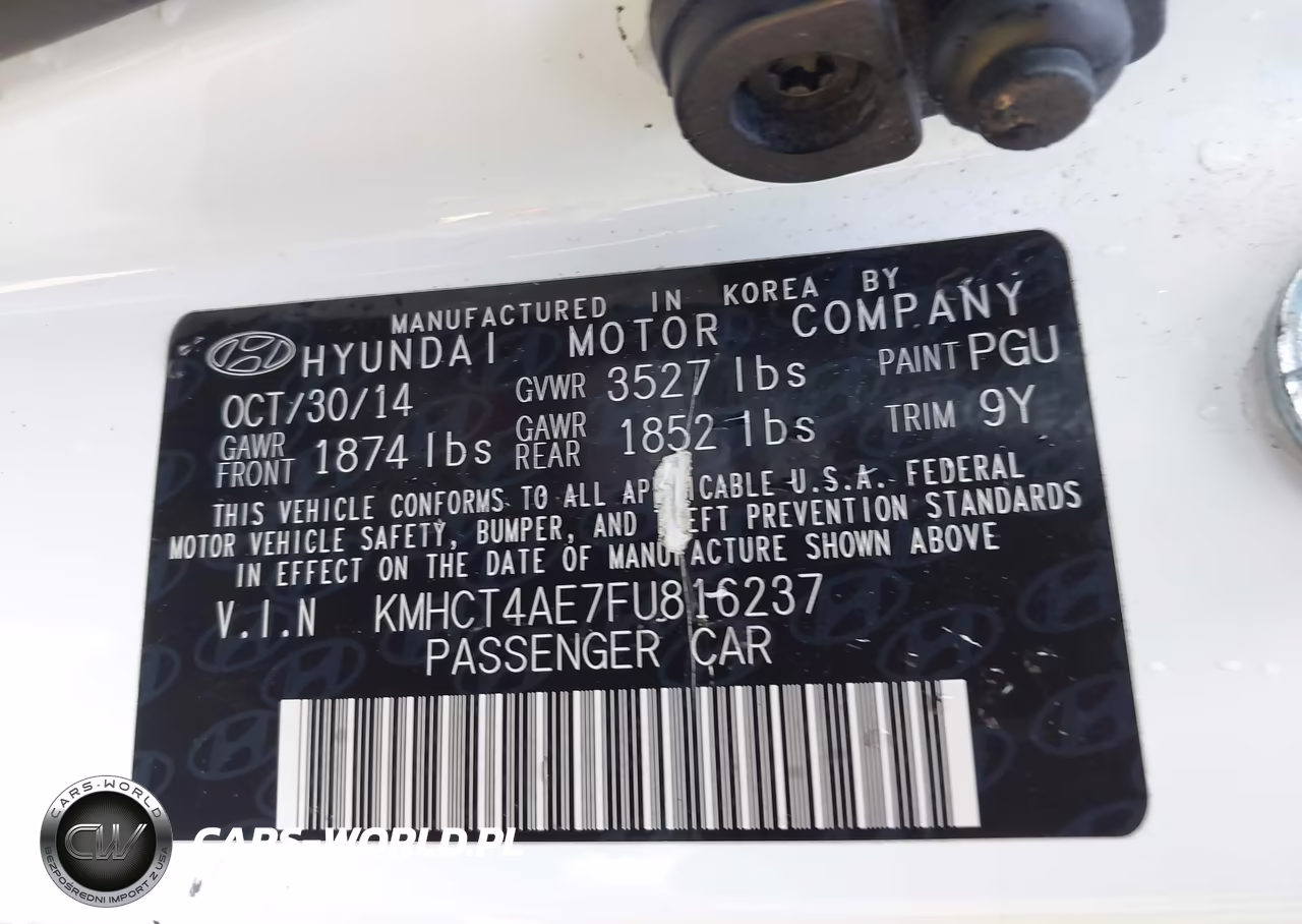 2015 Hyundai Accent Gls VIN:KMHCT4AE7FU816237 - 9