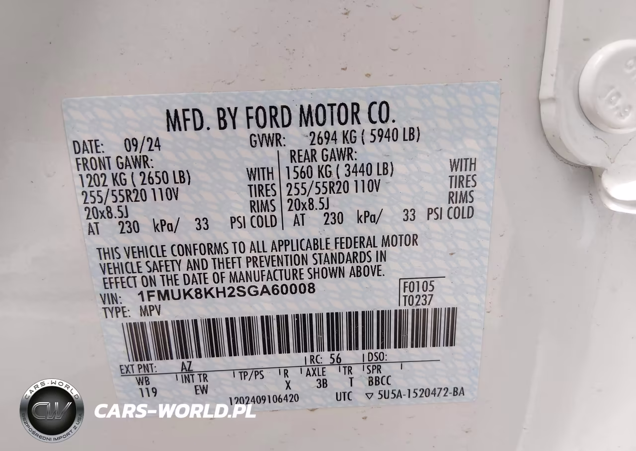 2025 Ford Explorer St-Line VIN:1FMUK8KH2SGA60008 - 9