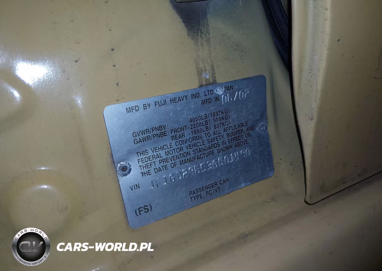 2003 Subaru Impreza Wrx VIN:JF1GD29653G501490 - 9