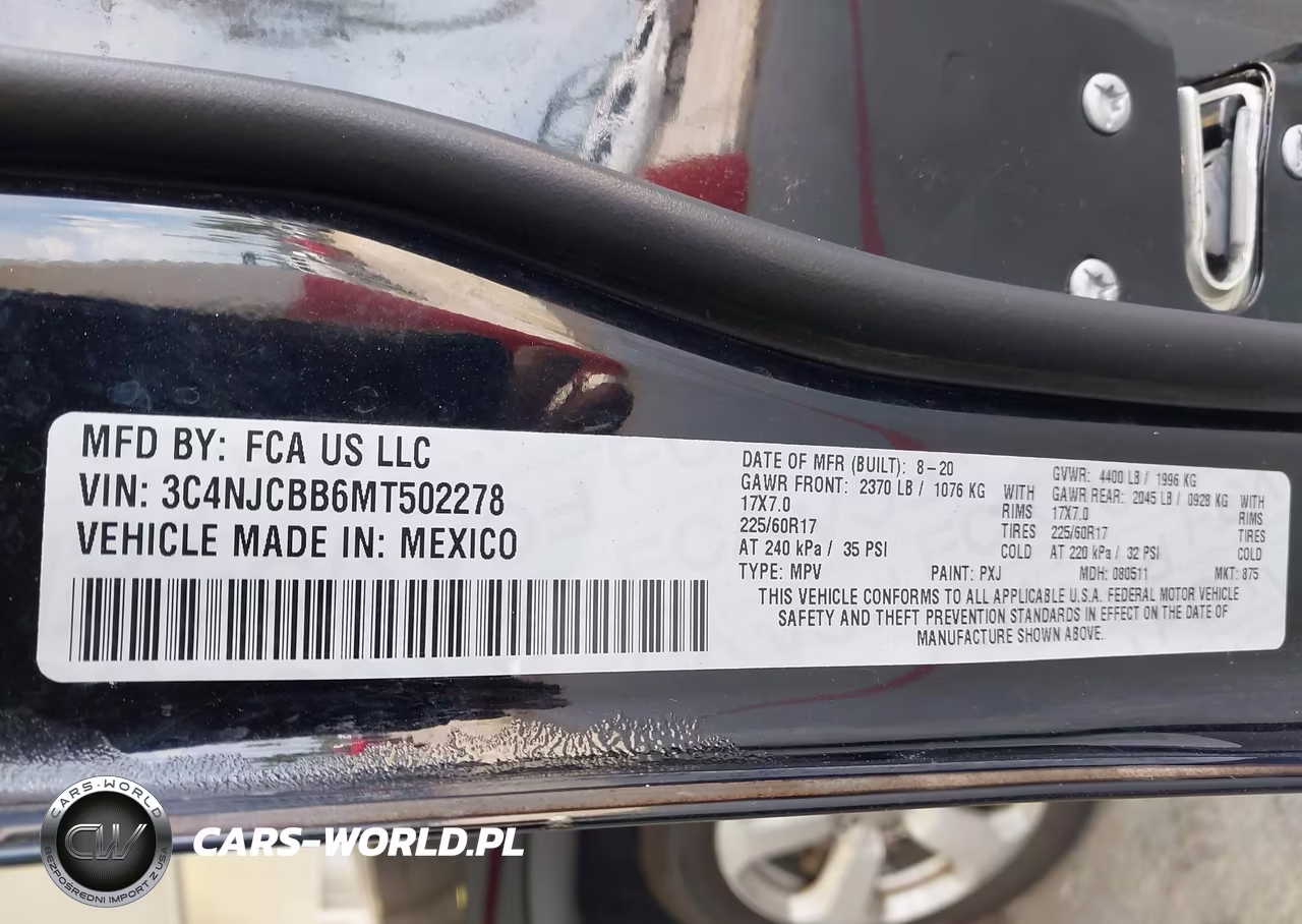 2021 Jeep Compass Latitude Fwd VIN:3C4NJCBB6MT502278 - 9