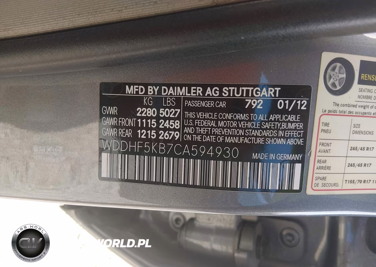 2012 Mercedes-Benz E 350 VIN:WDDHF5KB7CA594930 - 9