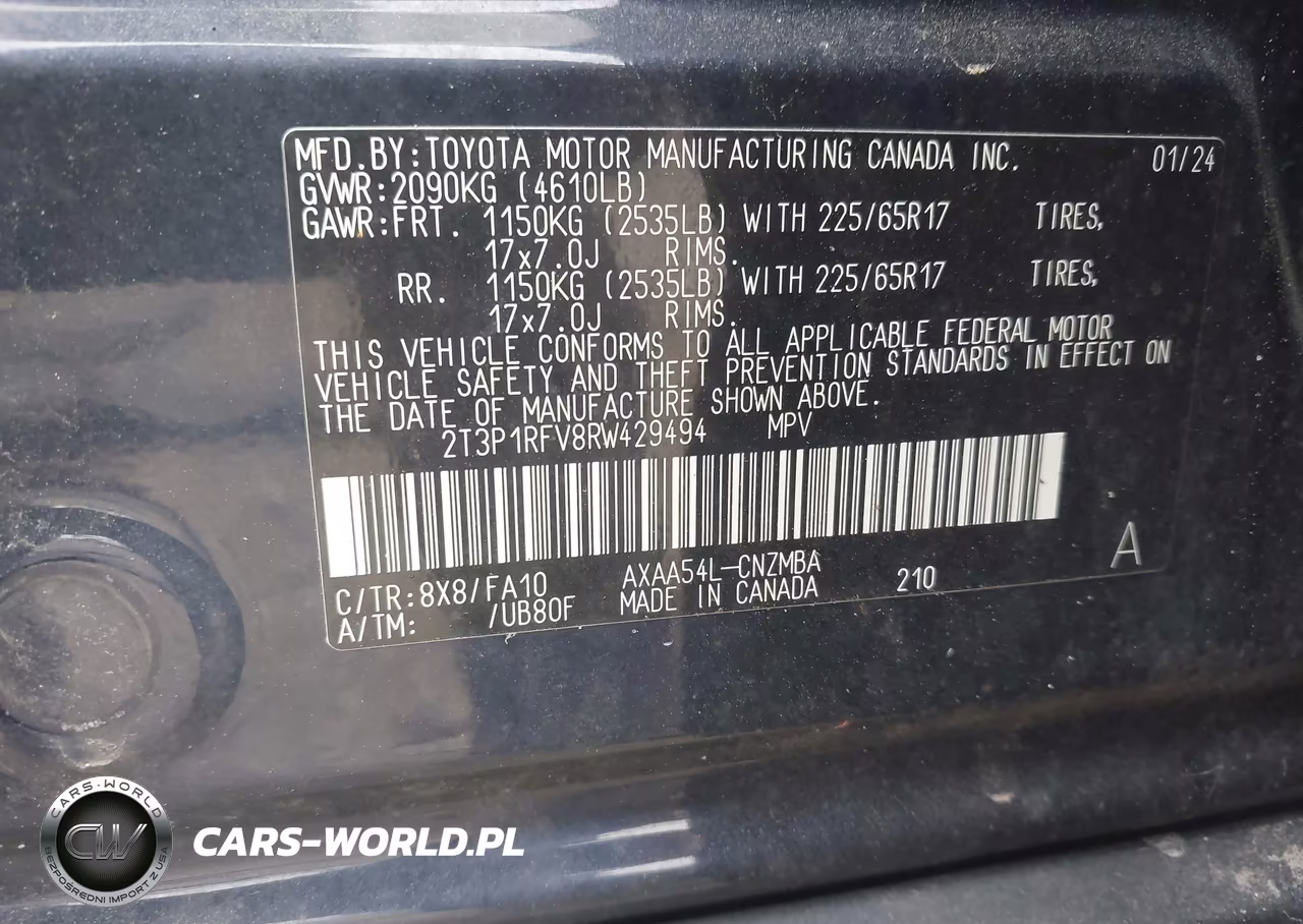 2024 Toyota Rav4 Xle VIN:2T3P1RFV8RW429494 - 9