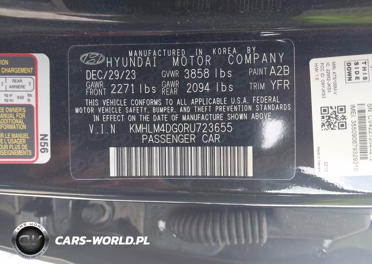 2024 Hyundai Elantra Sel VIN:KMHLM4DG0RU723655 - 9