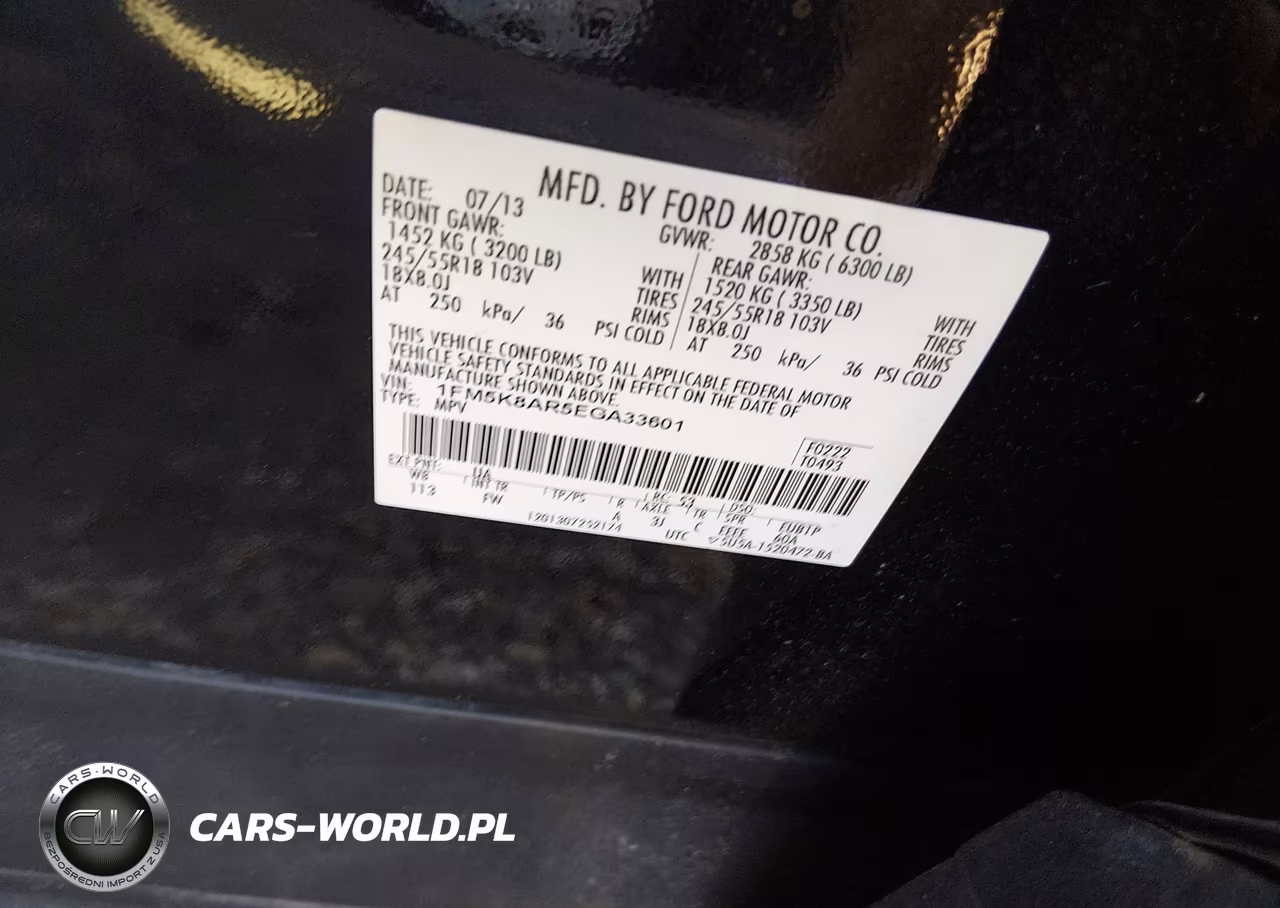 2014 Ford Utility Police Interceptor VIN:1FM5K8AR5EGA33601 - 9