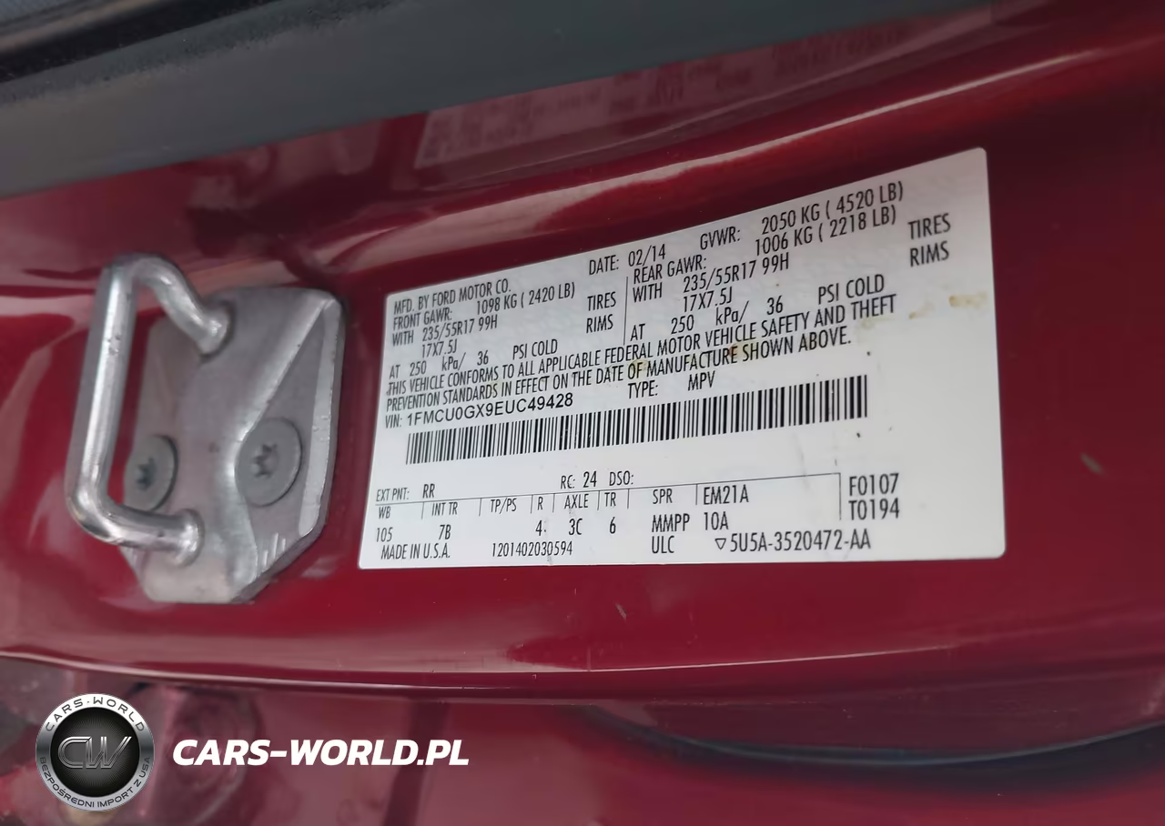 2014 Ford Escape Se VIN:1FMCU0GX9EUC49428 - 9