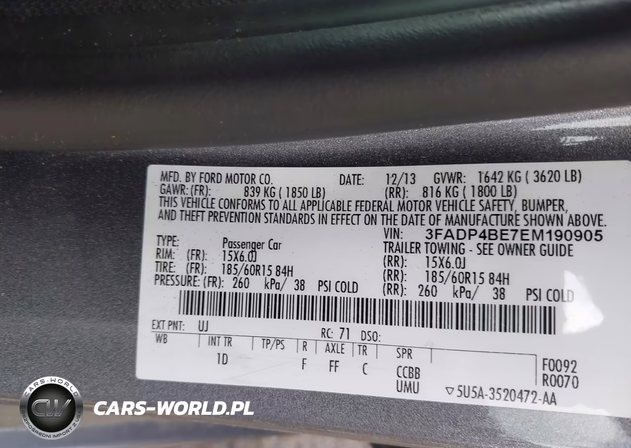 2014 Ford Fiesta Se VIN:3FADP4BE7EM190905 - 9