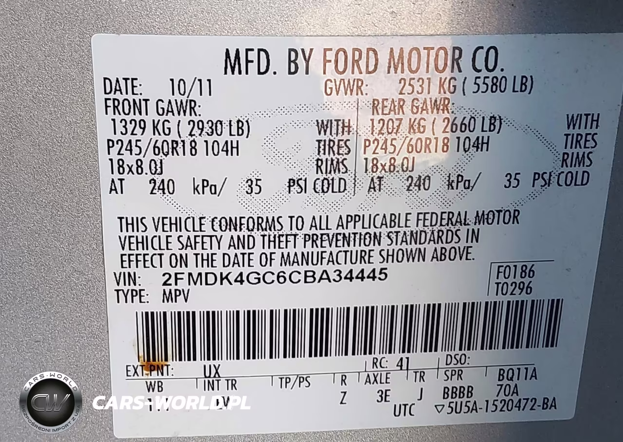 2012 Ford Edge Se VIN:2FMDK4GC6CBA34445 - 9
