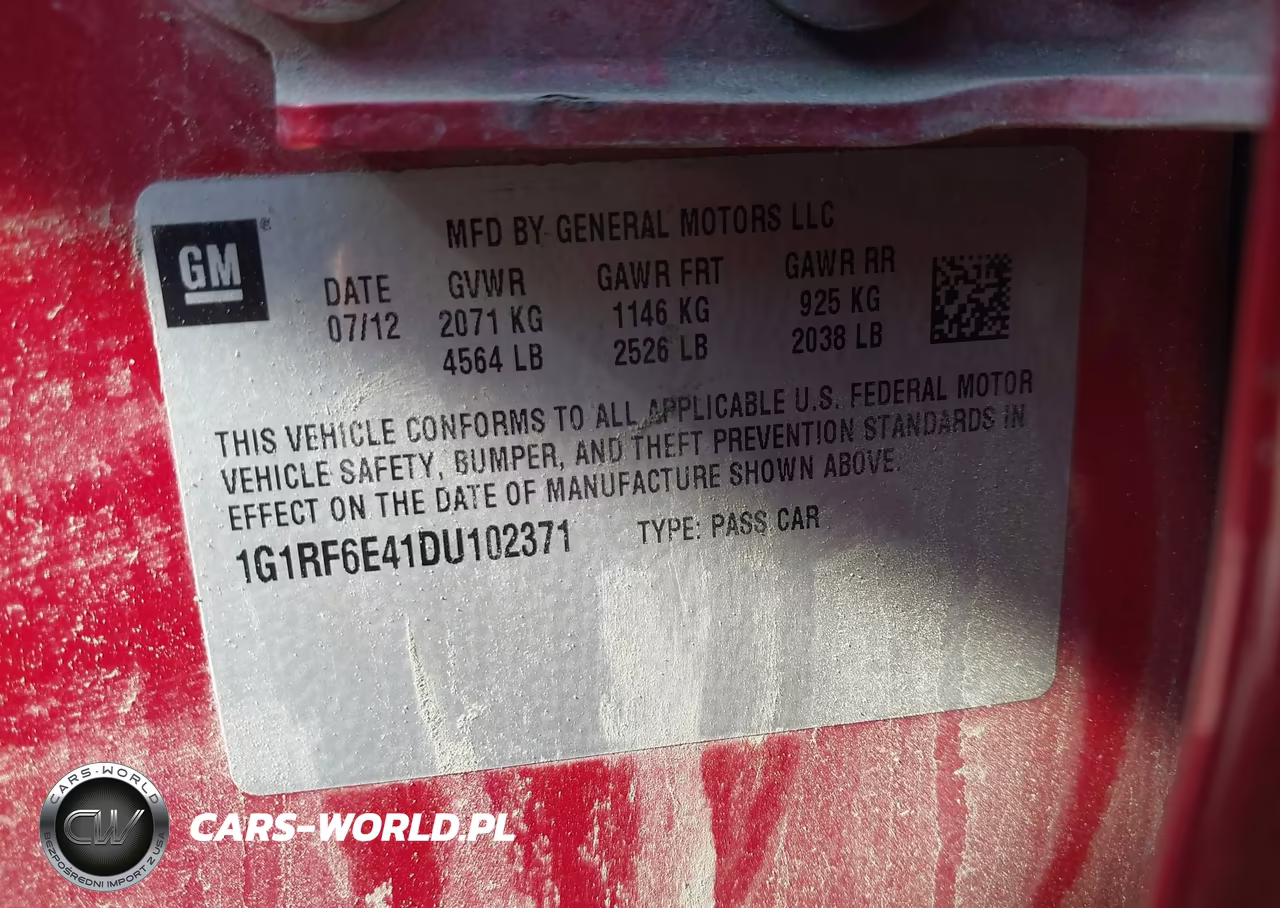 2013 Chevrolet Volt VIN:1G1RF6E41DU102371 - 9