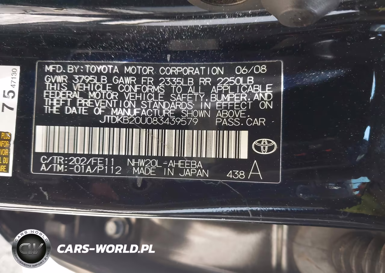 2008 Toyota Prius VIN:JTDKB20U083439579 - 9