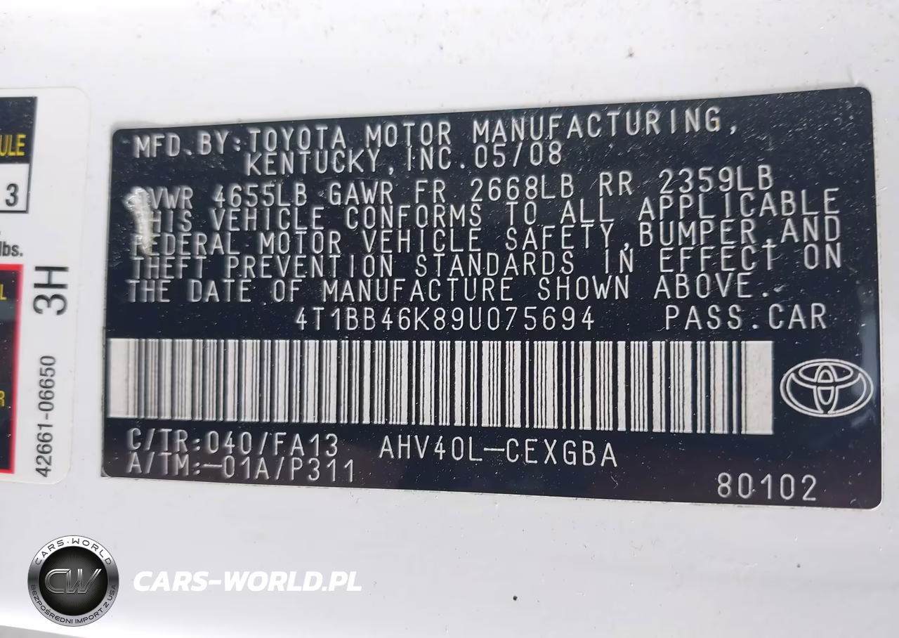2009 Toyota Camry Hybrid VIN:4T1BB46K89U075694 - 9