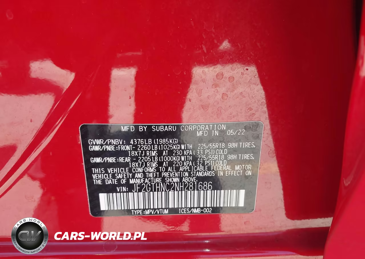 2022 Subaru Crosstrek Limited VIN:JF2GTHNC2NH281686 - 9