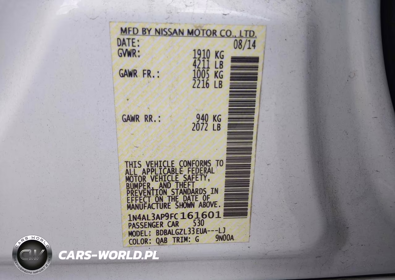 2015 Nissan Altima 2.5 S VIN:1N4AL3AP9FC161601 - 9