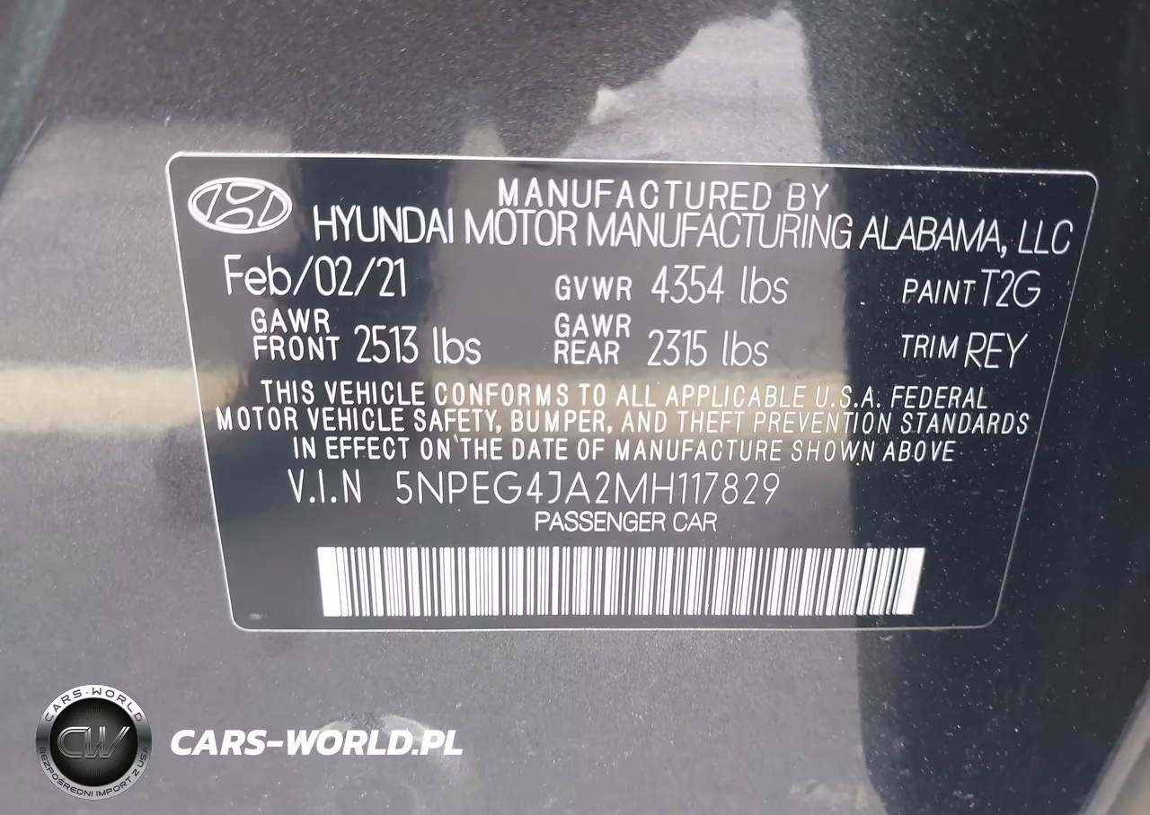 2021 Hyundai Sonata Se VIN:5NPEG4JA2MH117829 - 9