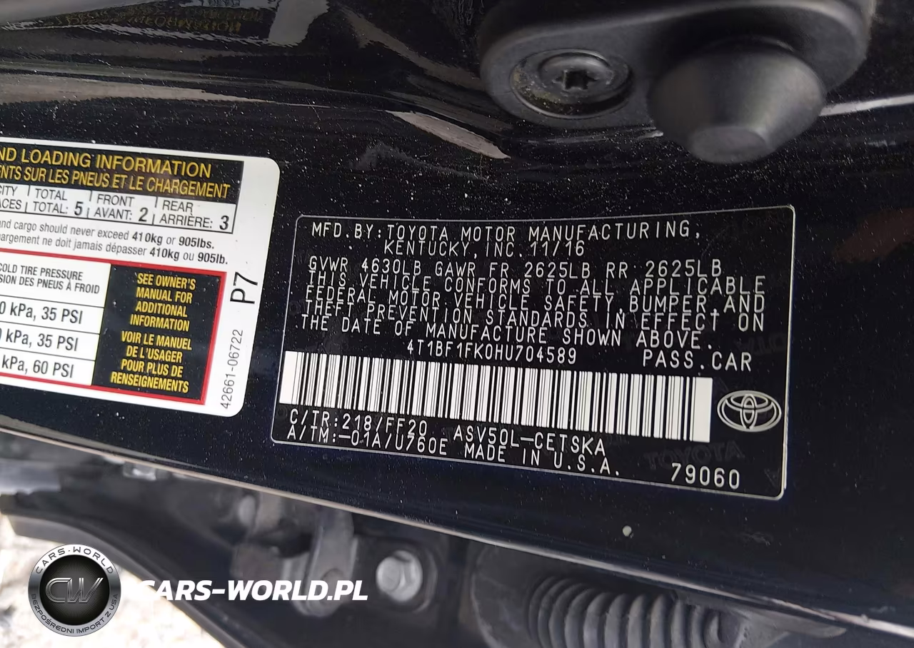 2017 Toyota Camry Se VIN:4T1BF1FK0HU704589 - 9