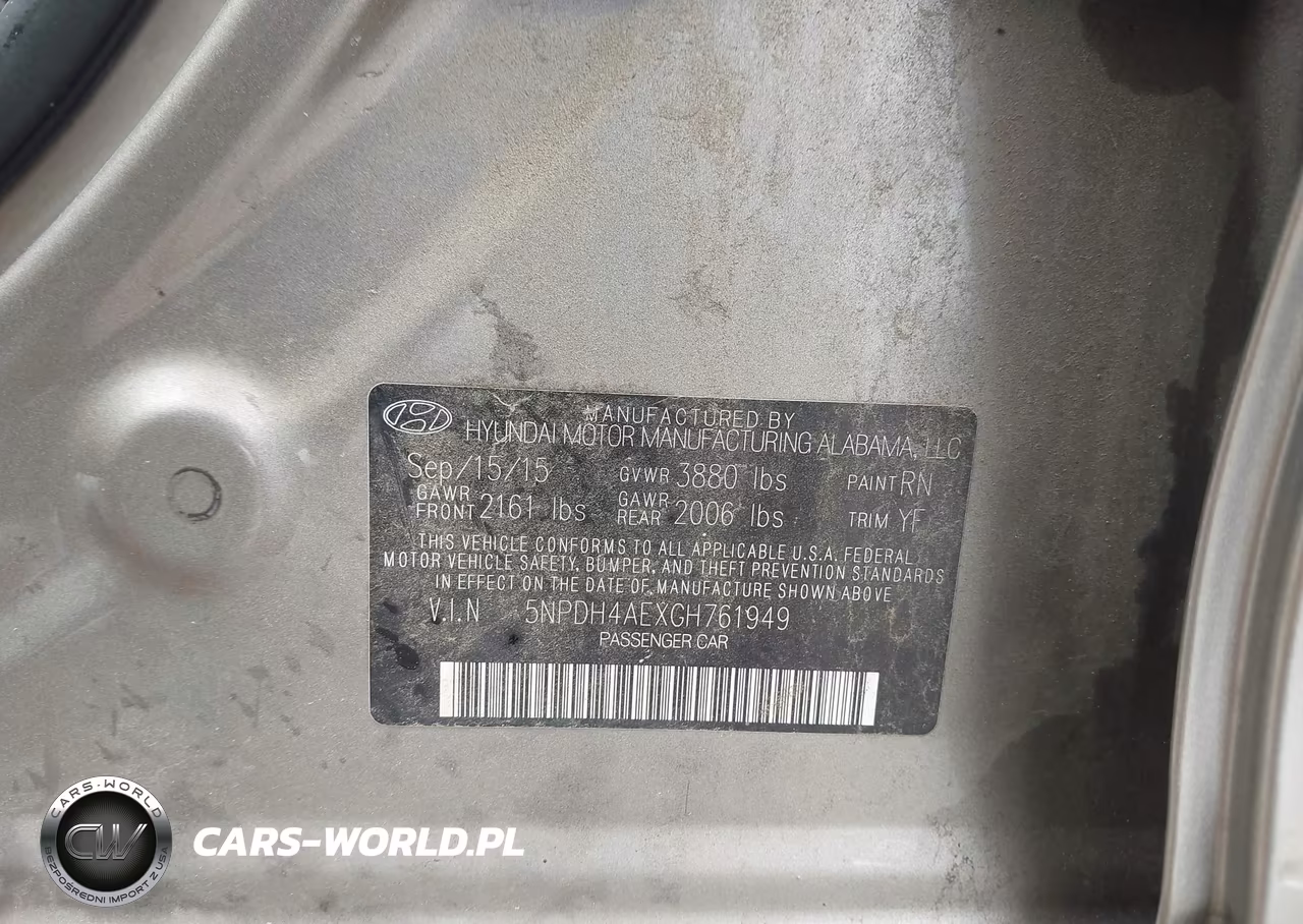 2016 Hyundai Elantra Se VIN:5NPDH4AEXGH761949 - 9