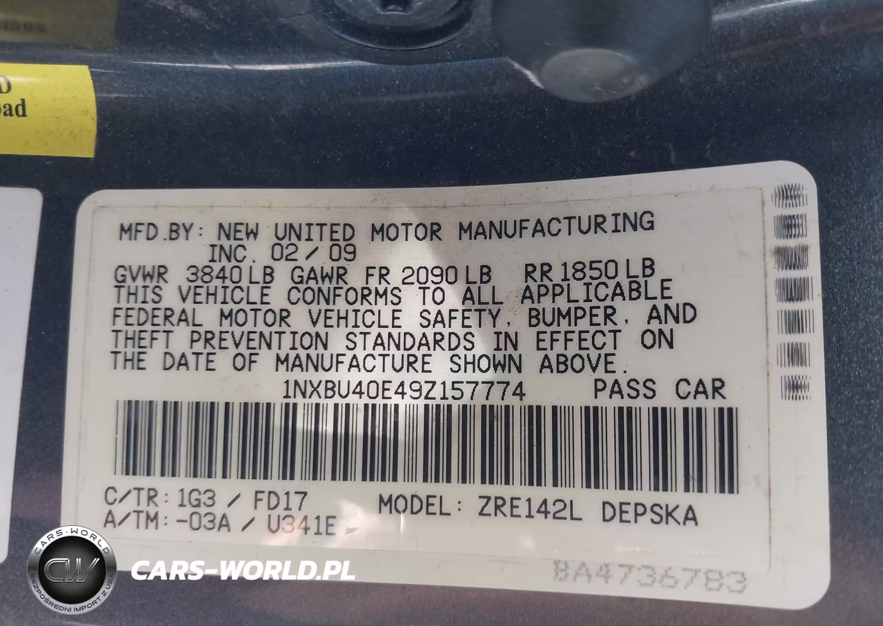 2009 Toyota Corolla S VIN:1NXBU40E49Z157774 - 9