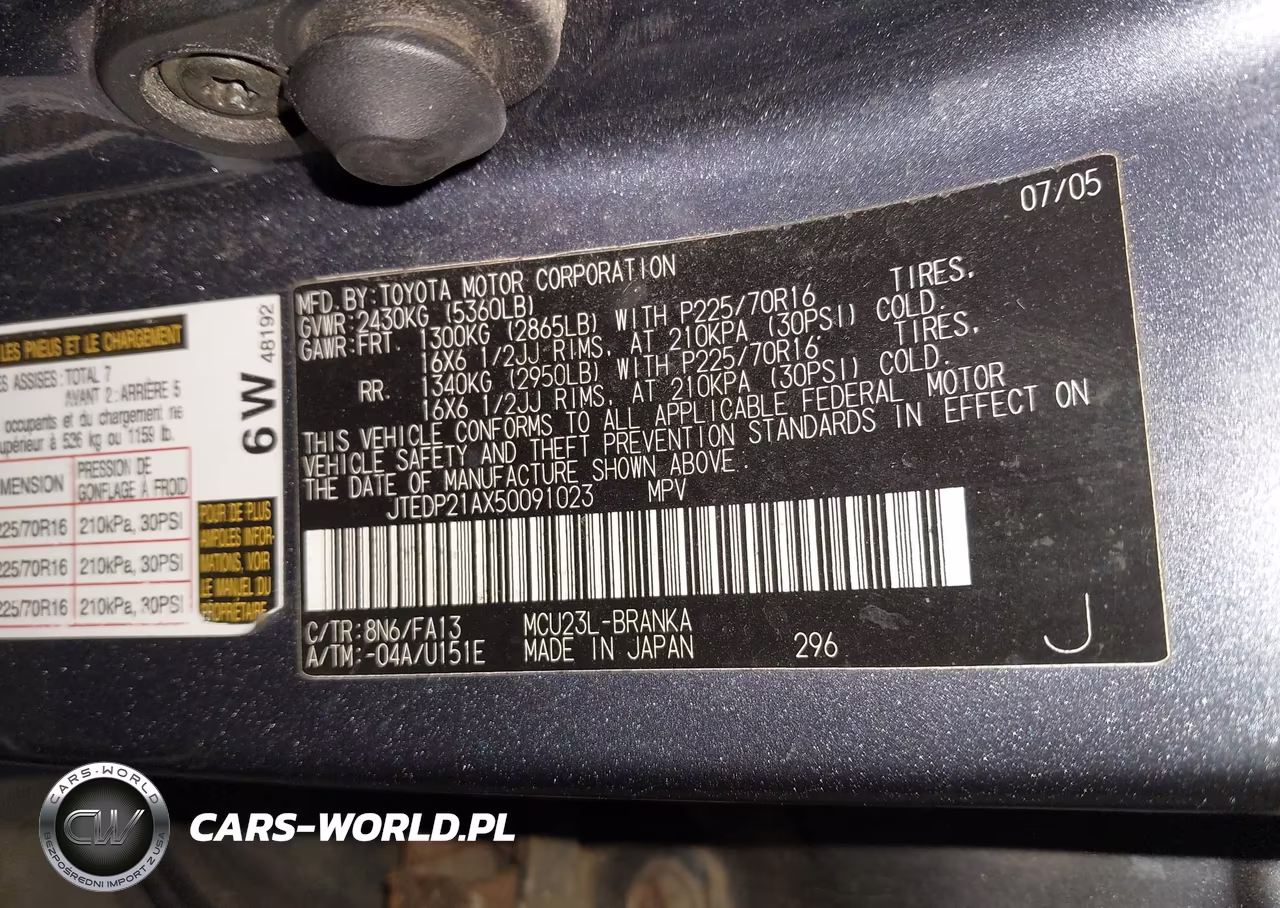 2005 Toyota Highlander V6 VIN:JTEDP21AX50091023 - 9