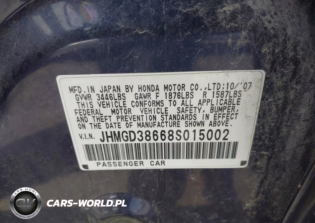 2008 Honda Fit Sport VIN:JHMGD38668S015002 - 9