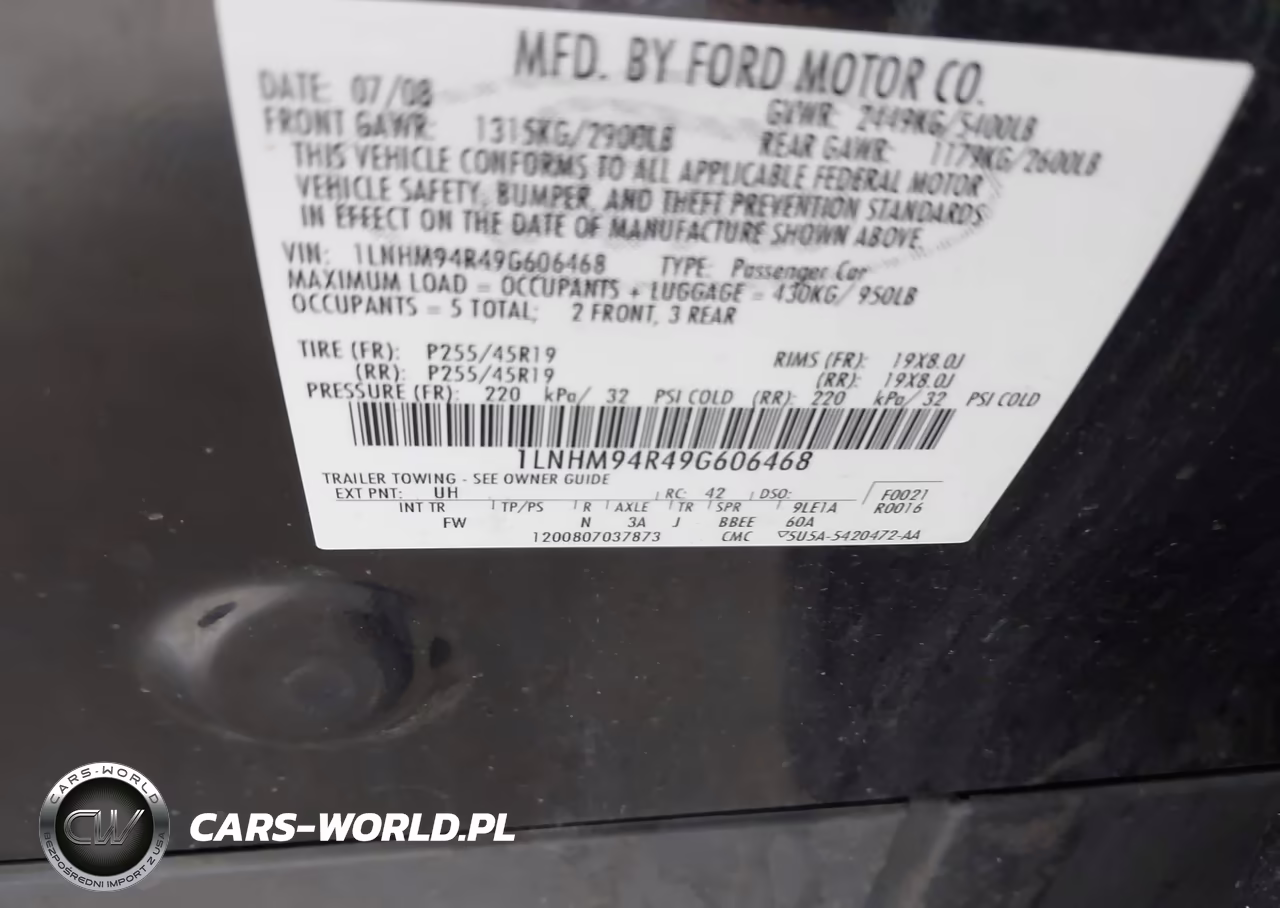 2009 Lincoln Mks VIN:1LNHM94R49G606468 - 9