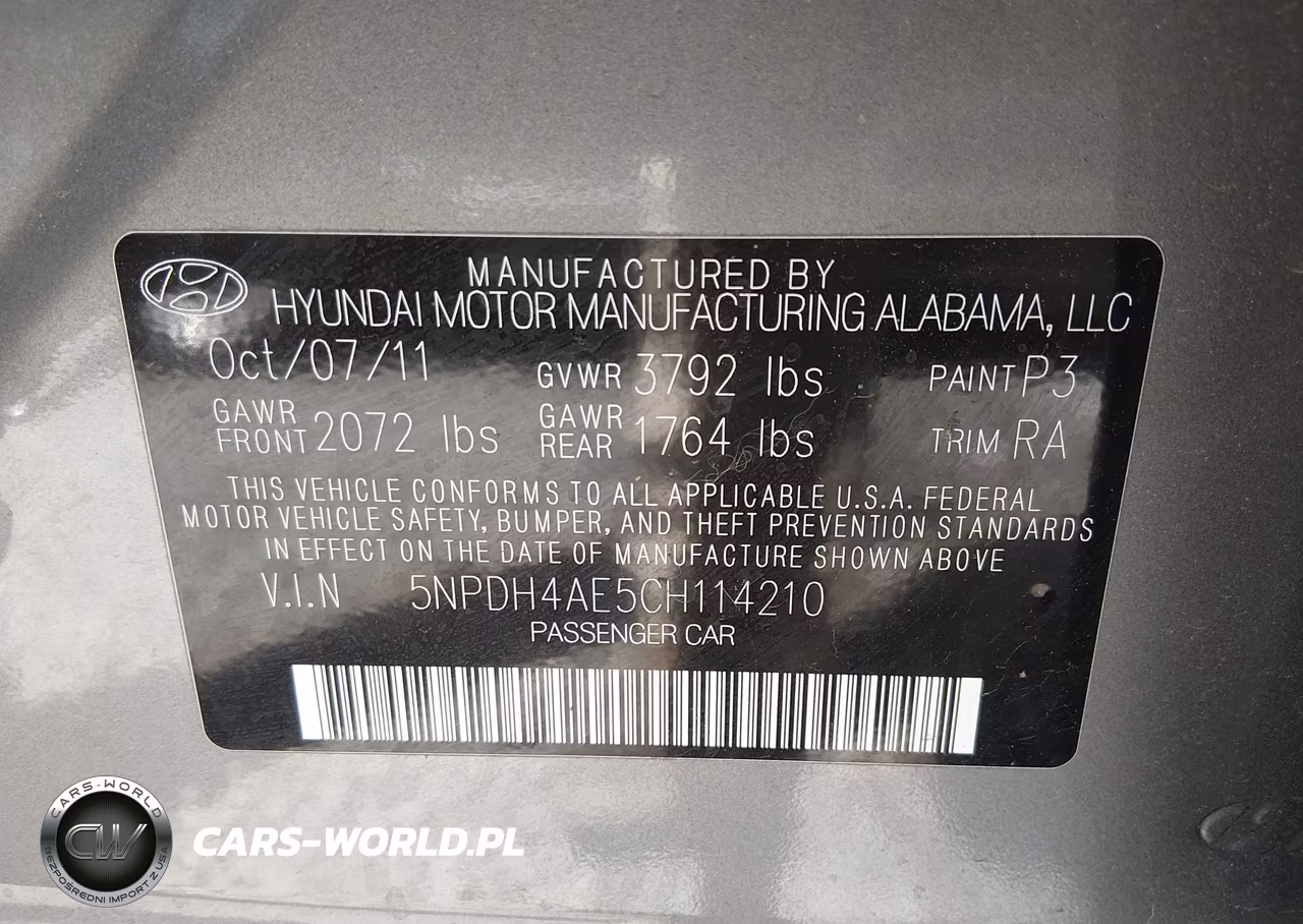 2012 Hyundai Elantra Gls VIN:5NPDH4AE5CH114210 - 9