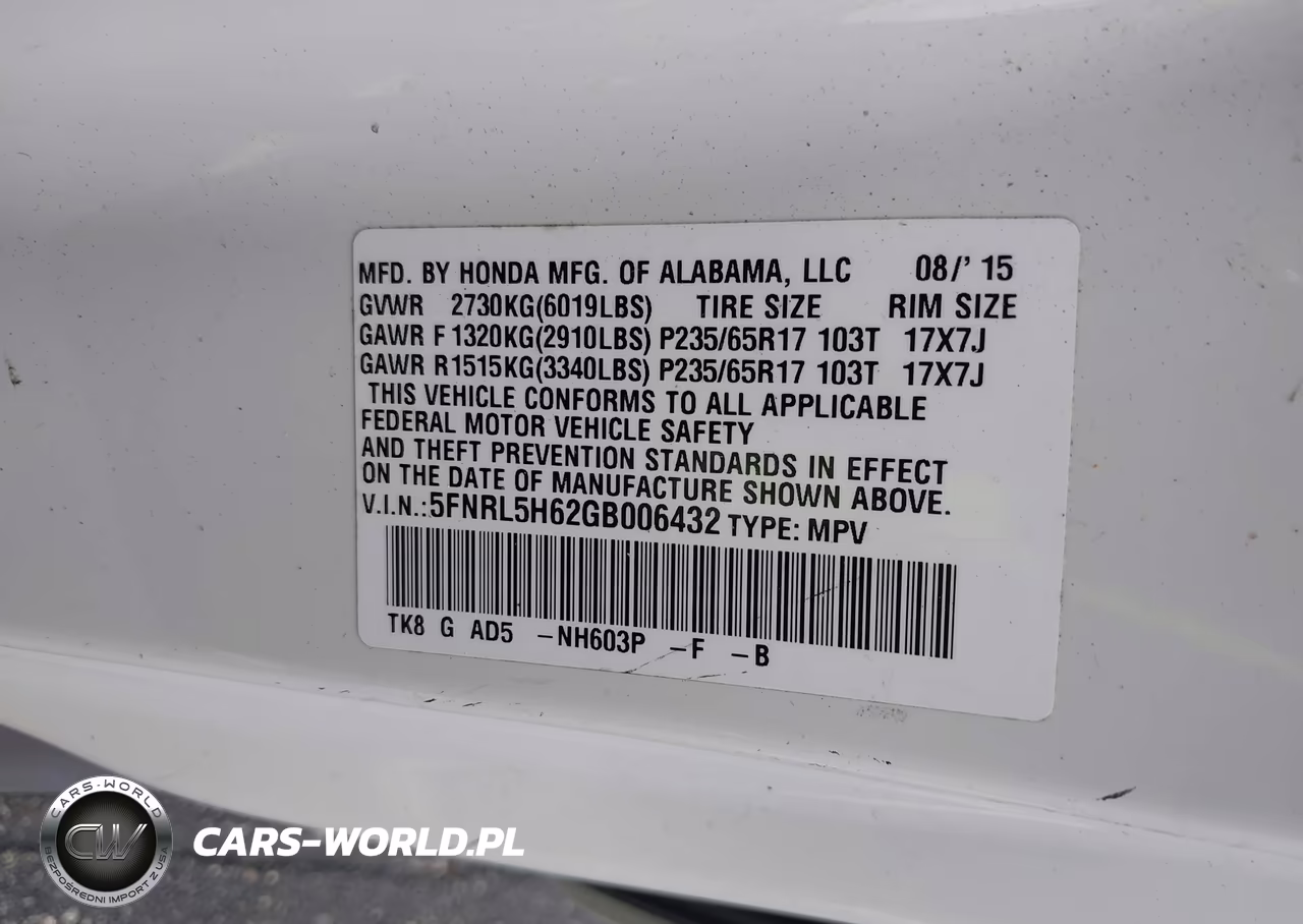 2016 Honda Odyssey Ex-L VIN:5FNRL5H62GB006432 - 9