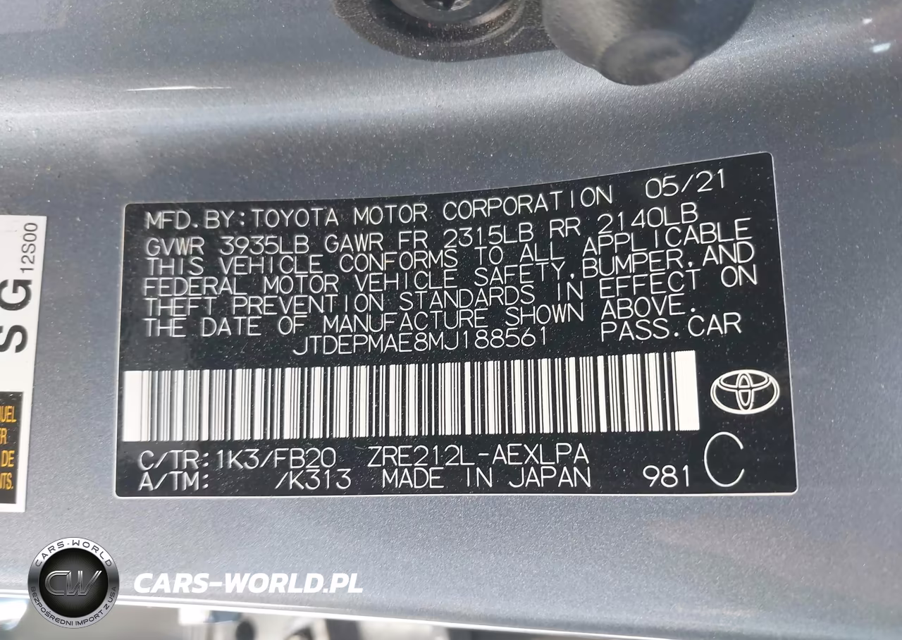 2021 Toyota Corolla Le VIN:JTDEPMAE8MJ188561 - 9