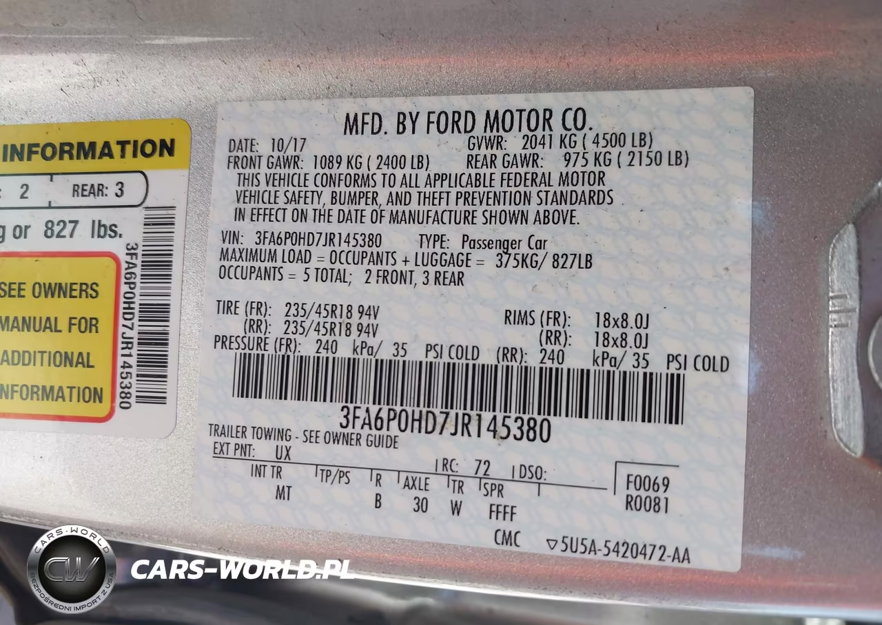 2018 Ford Fusion Se VIN:3FA6P0HD7JR145380 - 9