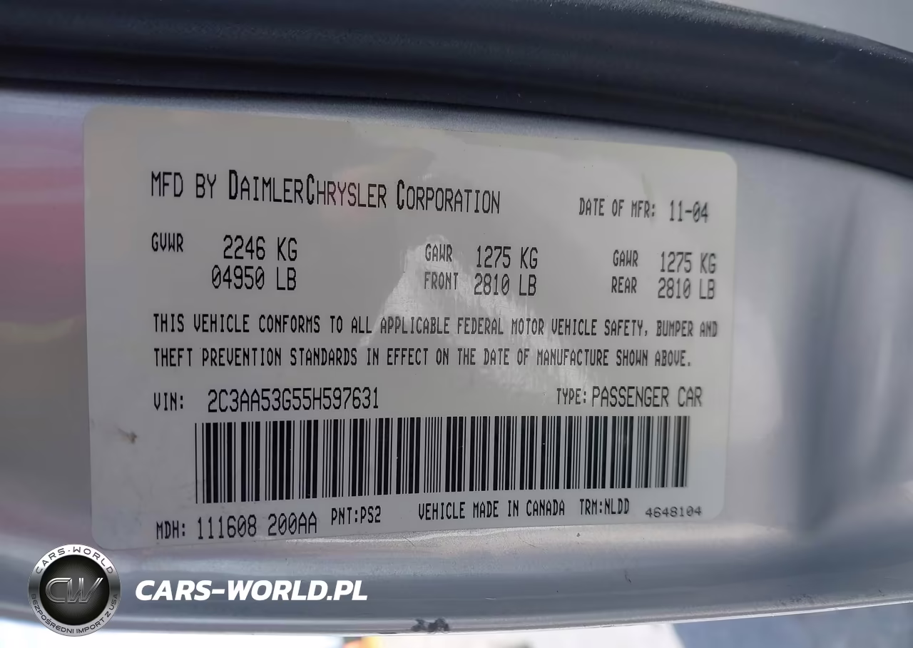 2005 Chrysler 300 Touring VIN:2C3AA53G55H597631 - 9