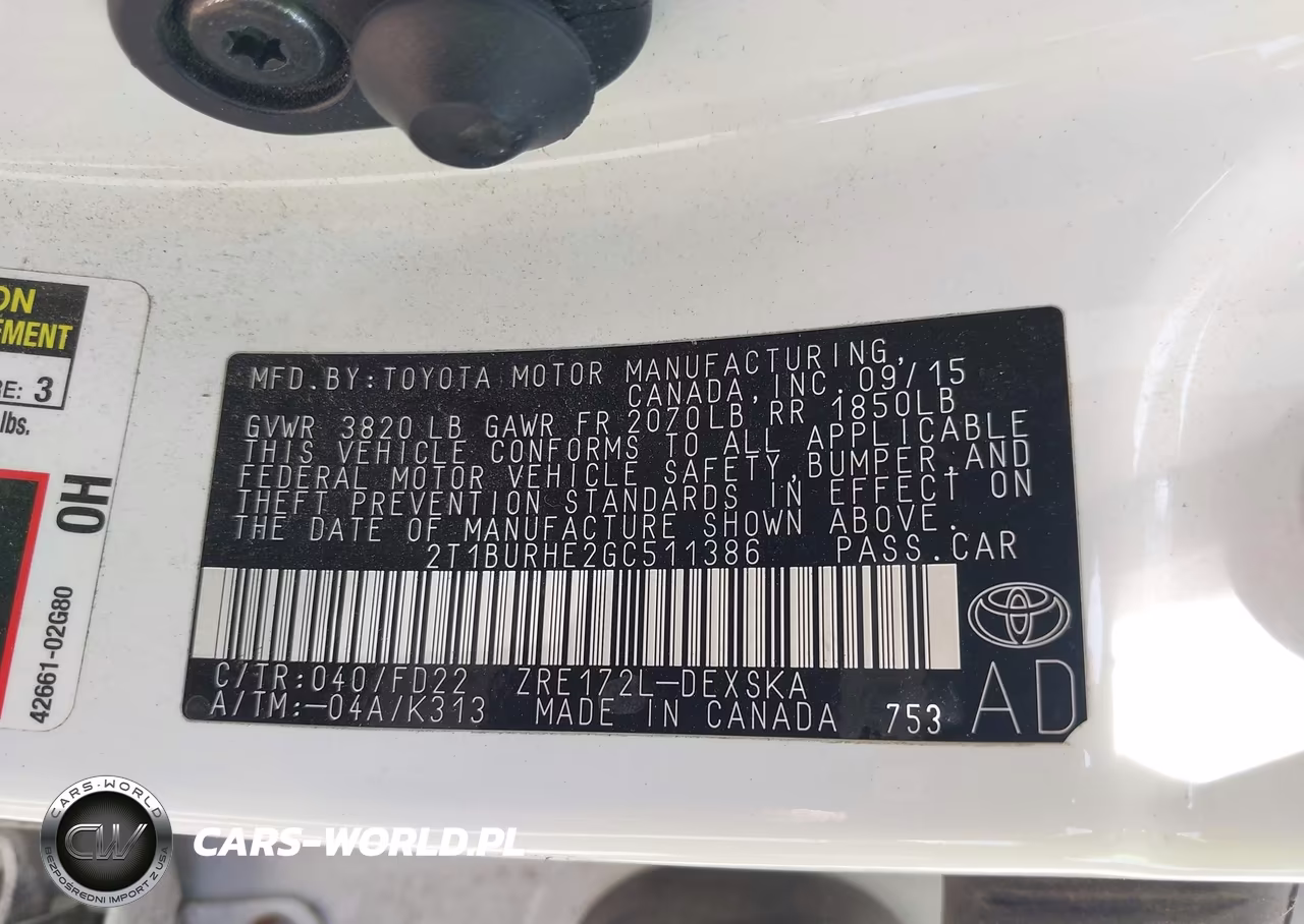 2016 Toyota Corolla S W-Special Edition Pkg VIN:2T1BURHE2GC511386 - 9