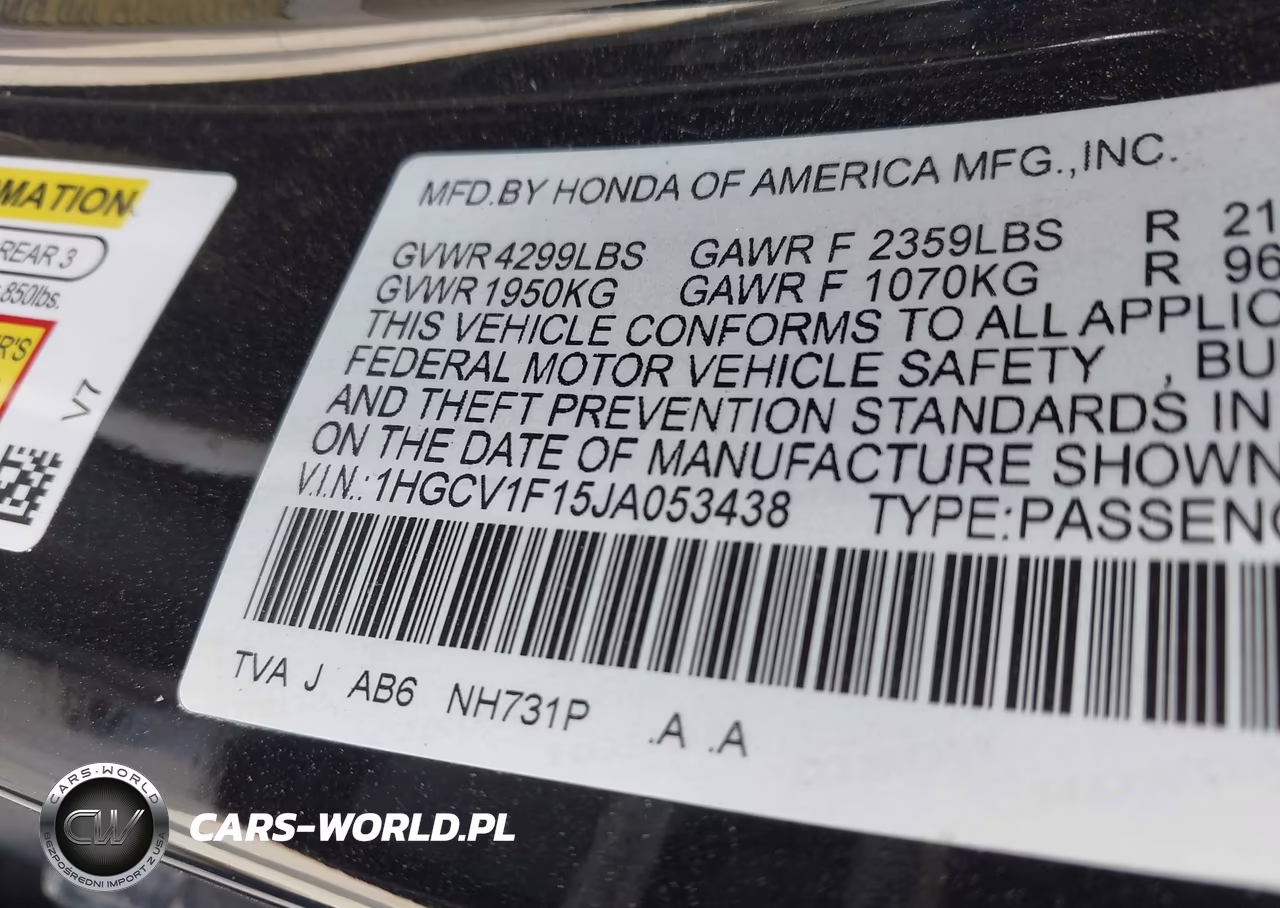 2018 Honda Accord Lx VIN:1HGCV1F15JA053438 - 9