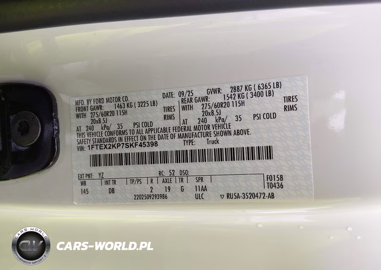 2025 Ford F-150 Stx VIN:1FTEX2KP7SKF45398 - 9