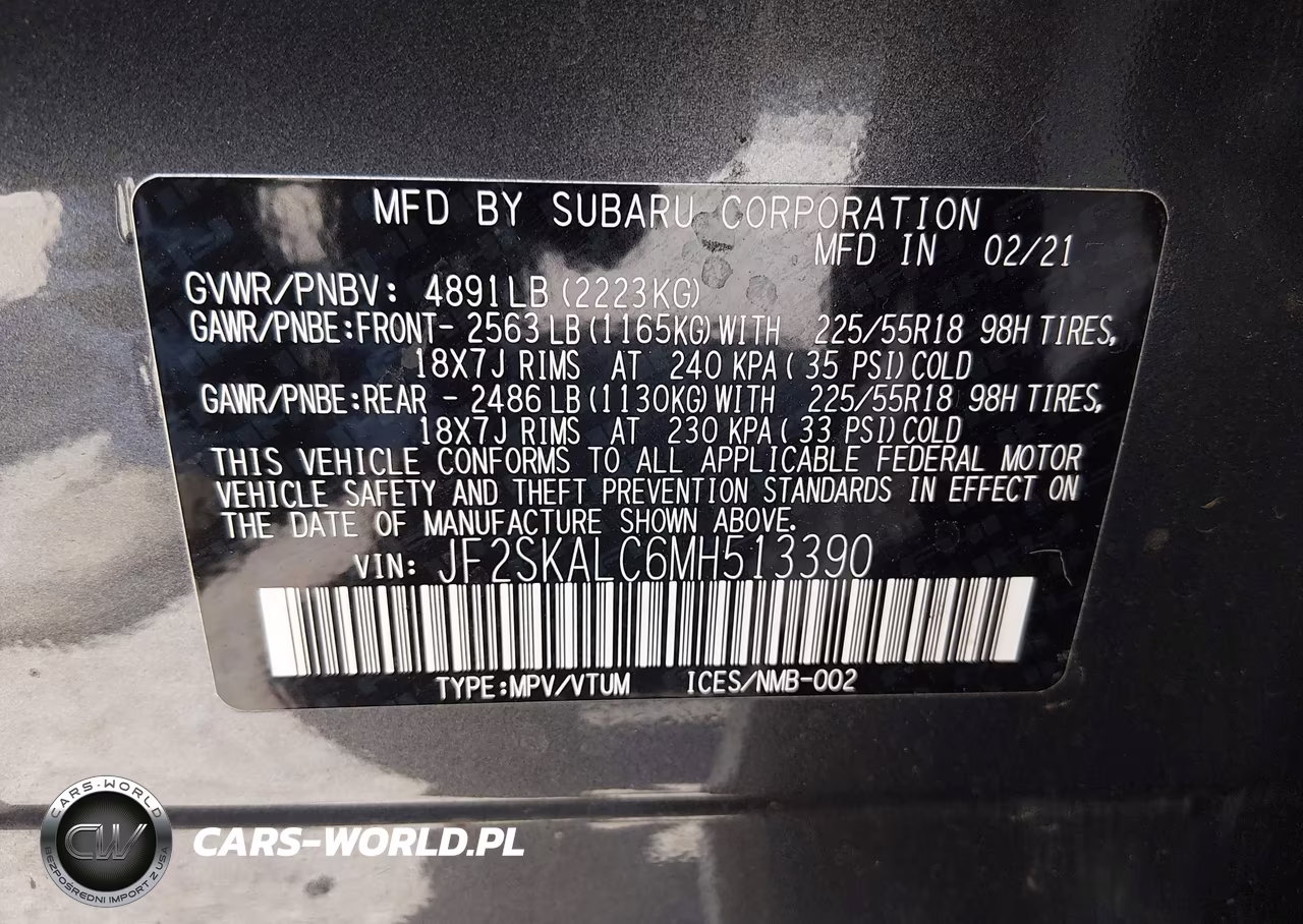 2021 Subaru Forester Sport VIN:JF2SKALC6MH513390 - 9