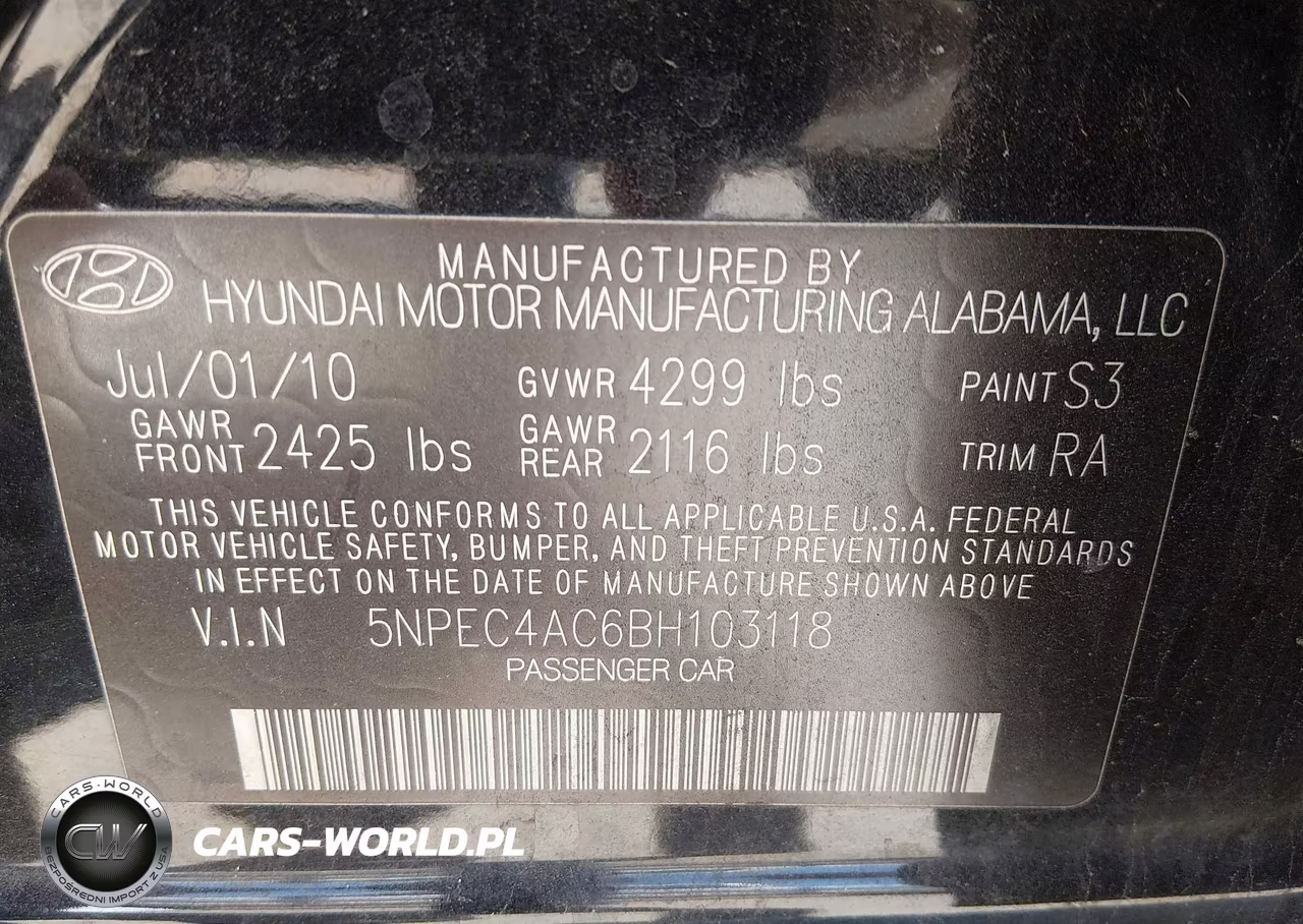 2011 Hyundai Sonata Limited VIN:5NPEC4AC6BH103118 - 9