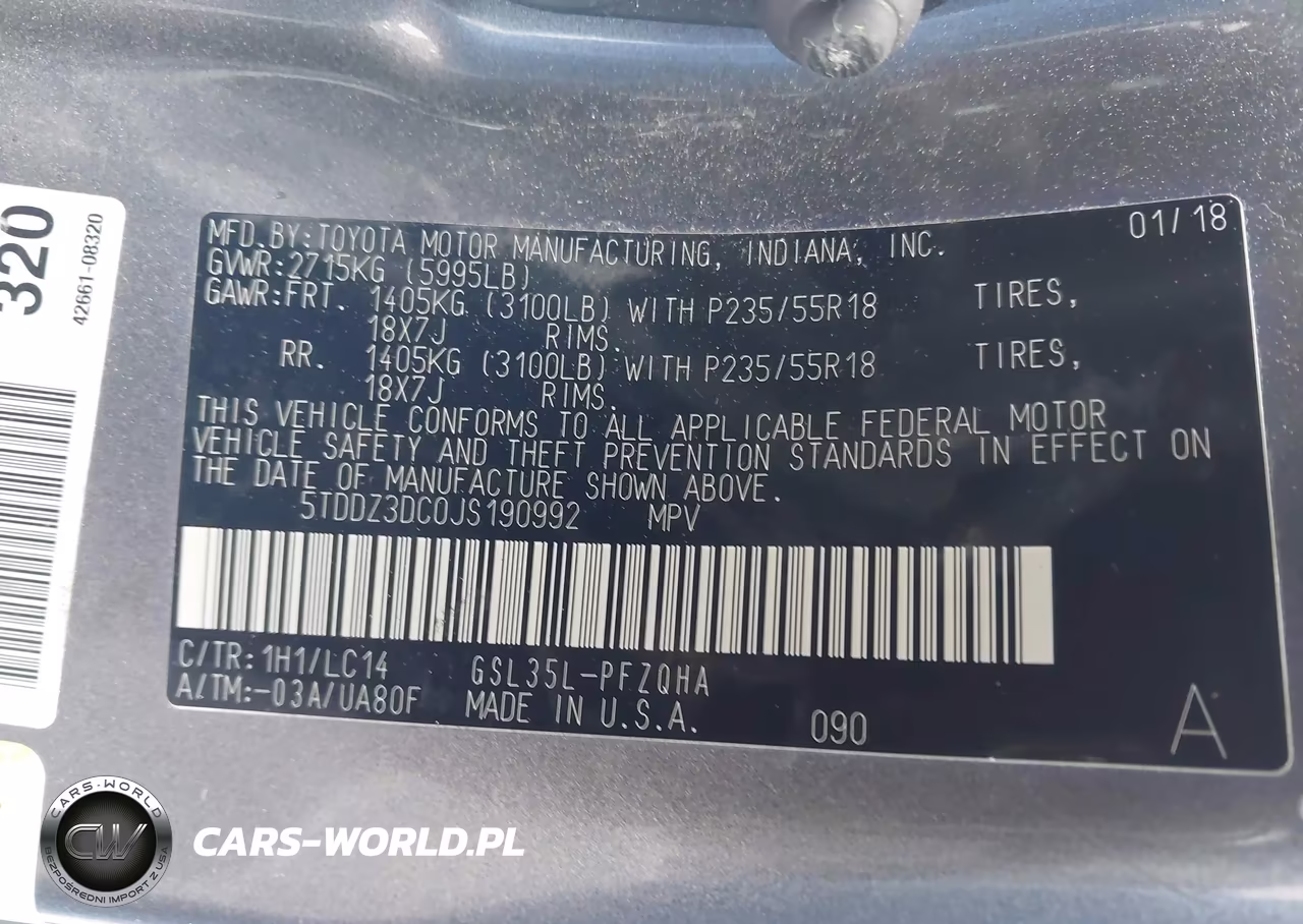 2018 Toyota Sienna Xle 7 Passenger VIN:5TDDZ3DC0JS190992 - 9