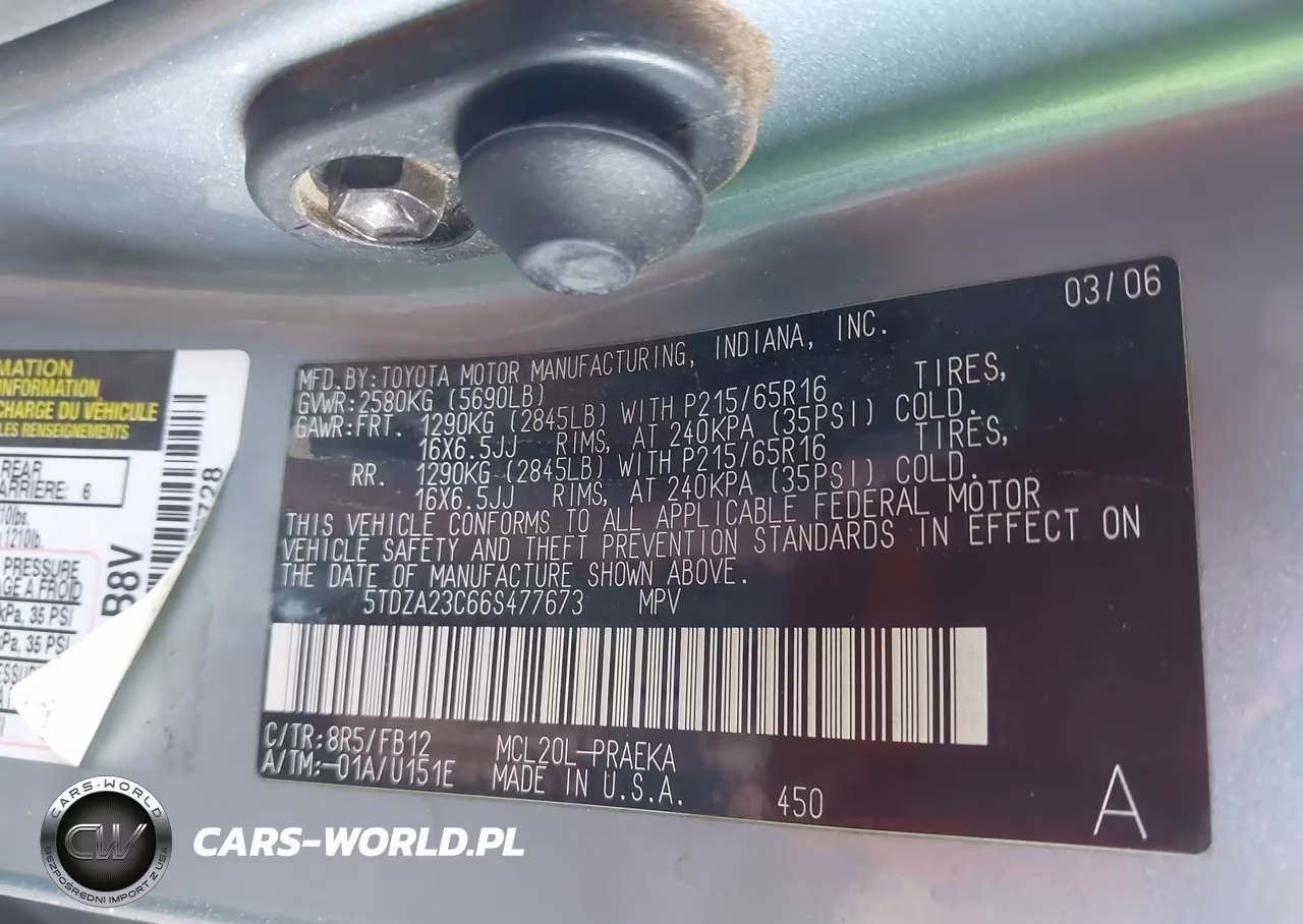 2006 Toyota Sienna Ce VIN:5TDZA23C66S477673 - 9