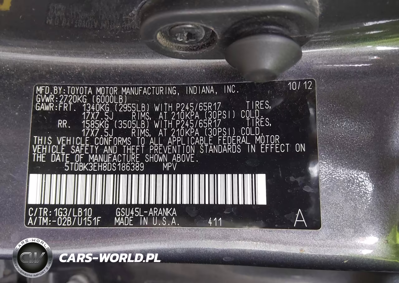2013 Toyota Highlander Se V6 VIN:5TDBK3EH8DS186389 - 9