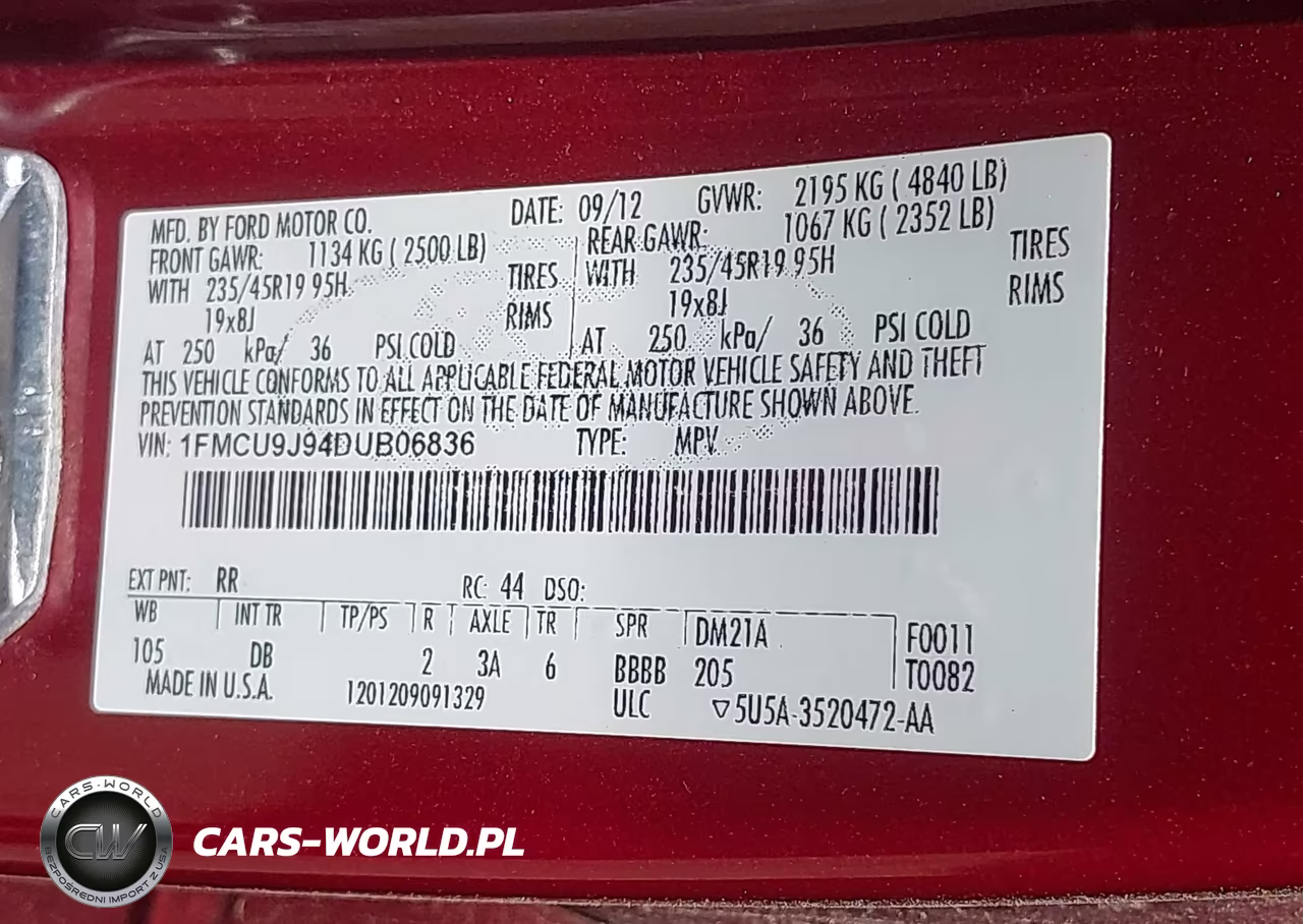 2013 Ford Escape Titanium VIN:1FMCU9J94DUB06836 - 9