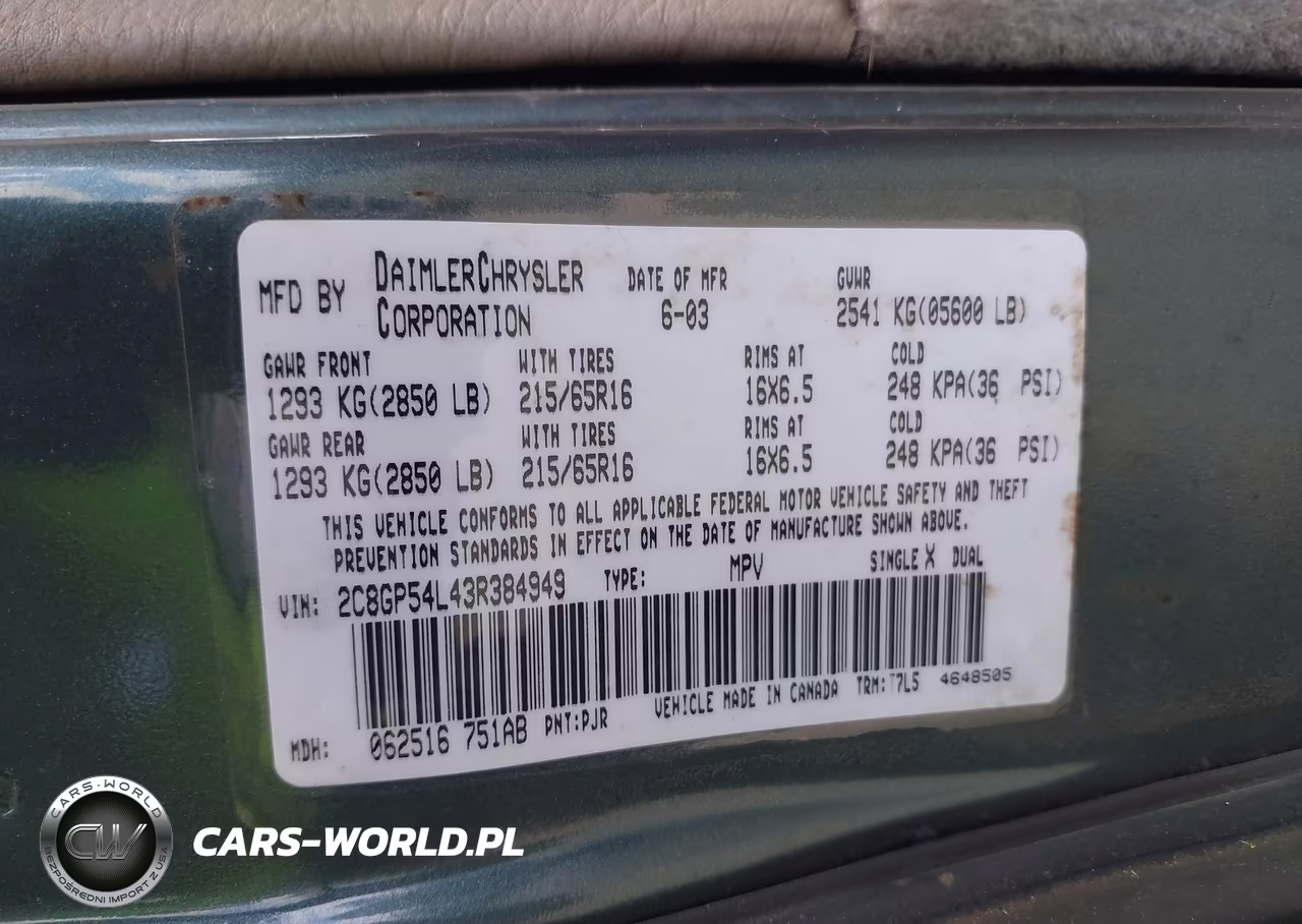 2003 Chrysler Town & Country Lxi VIN:2C8GP54L43R384949 - 9