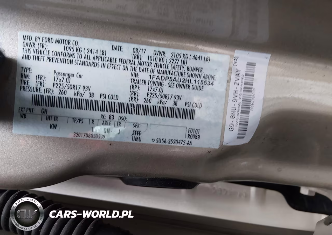 2017 Ford C-Max Hybrid Se VIN:1FADP5AU2HL115534 - 9