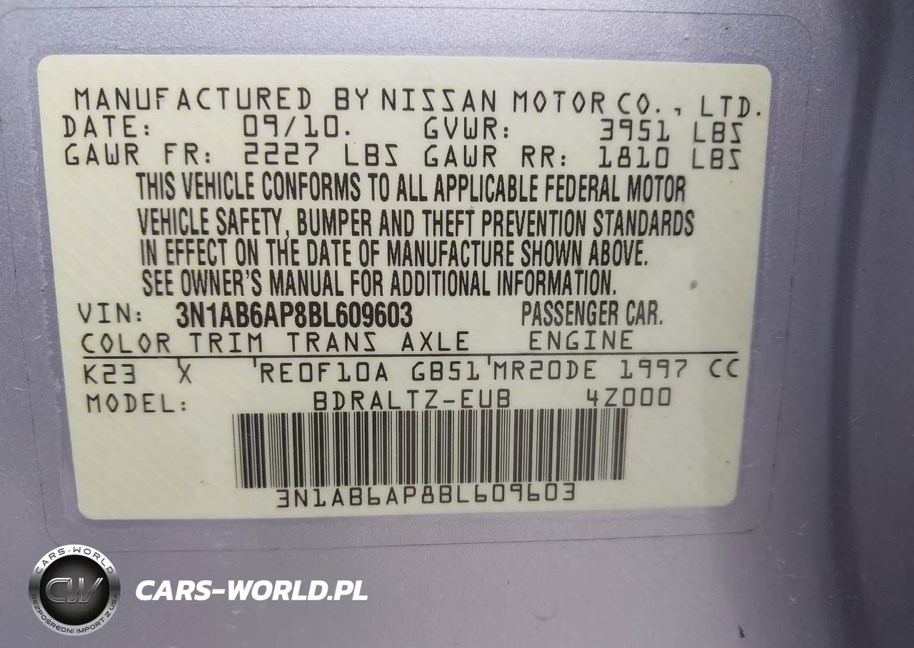 2011 Nissan Sentra 2.0Sr VIN:3N1AB6AP8BL609603 - 9