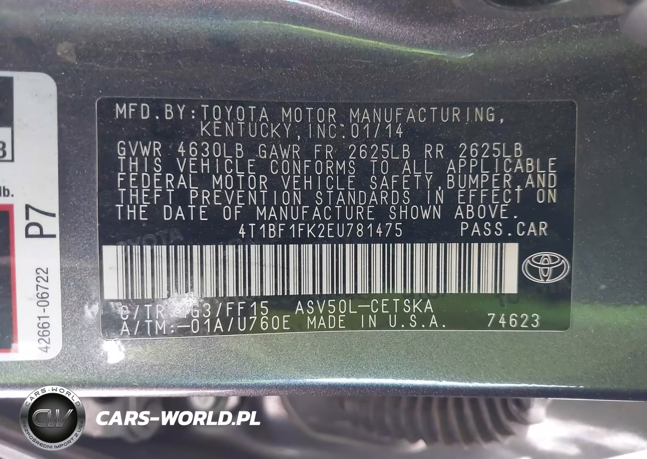 2014 Toyota Camry Se VIN:4T1BF1FK2EU781475 - 9