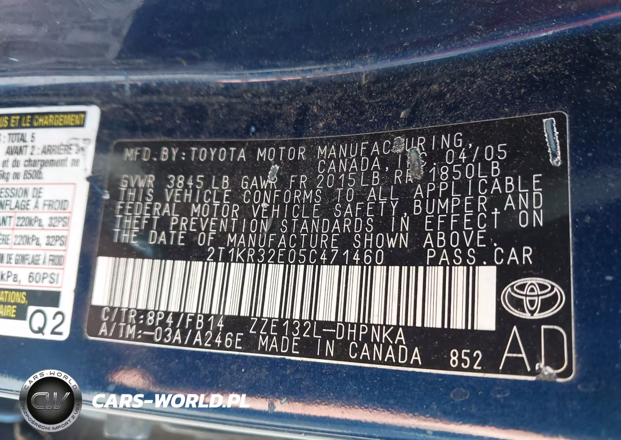 2005 Toyota Matrix Xr VIN:2T1KR32E05C471460 - 9