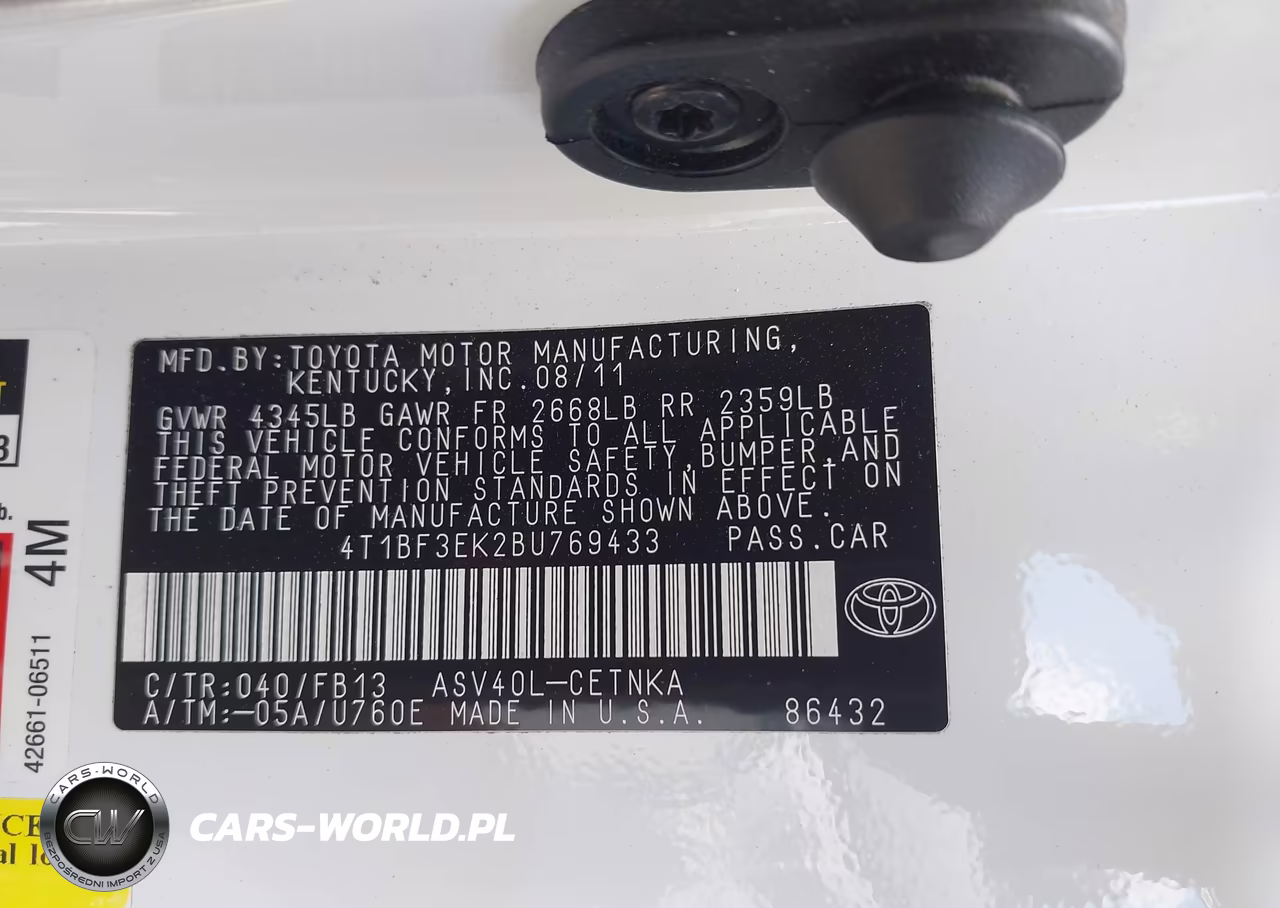 2011 Toyota Camry Le VIN:4T1BF3EK2BU769433 - 9