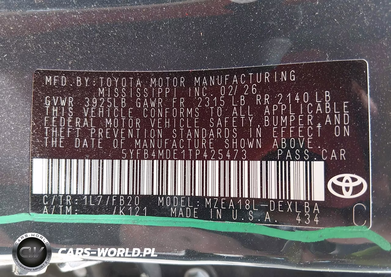 2026 Toyota Corolla Le VIN:5YFB4MDE1TP425473 - 9